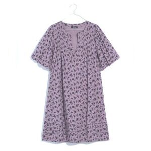 Madewell Tillie Purple Floral Mini Dress Puff Sleeve M Medium NEW NWT Lilac